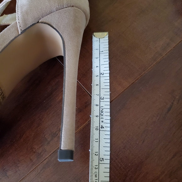 New Suede Strappy High Heels (Cream / Beige Colour) - Picture 5 of 7